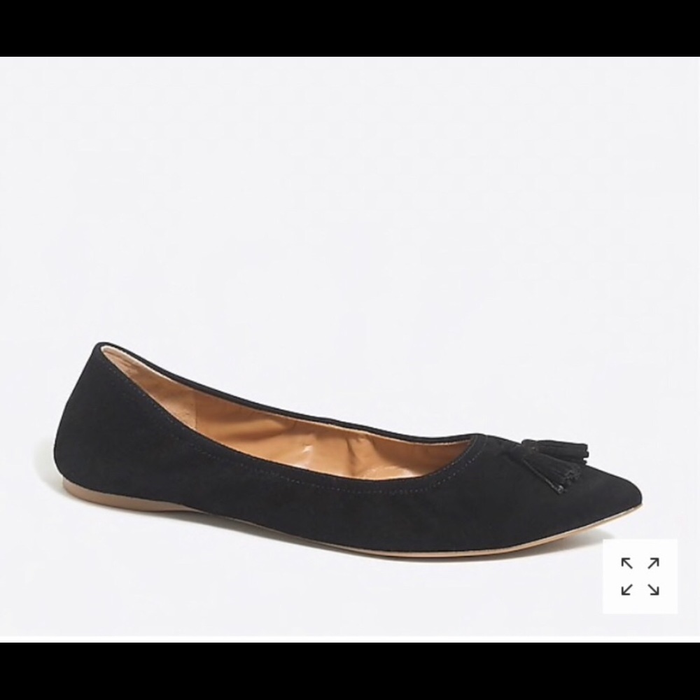 JCrew black tassel flats sz 7.5